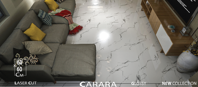 CARARA WHITE - (60 X 60cm) Floor Tile