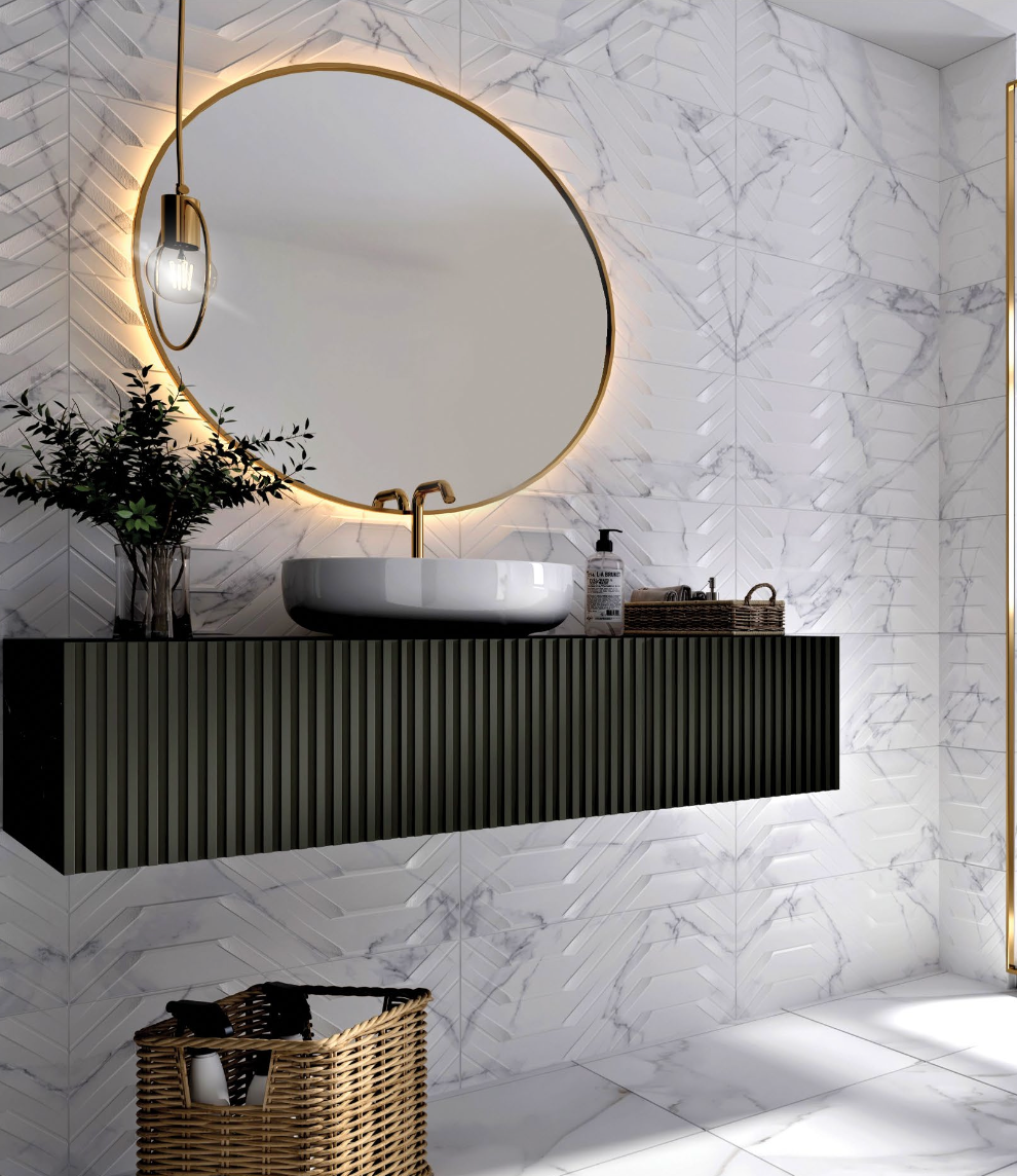 TRAPEZE CARRARA - (30 X 60cm) Wall Tile