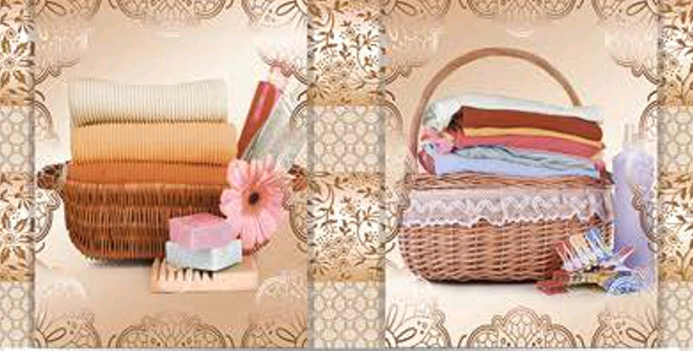 D DEBO BEIGE BATHROOM - (25 X 50cm) Wall Tile Decor