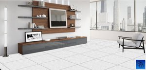 Flora White - (42 X 42cm) Floor Tile